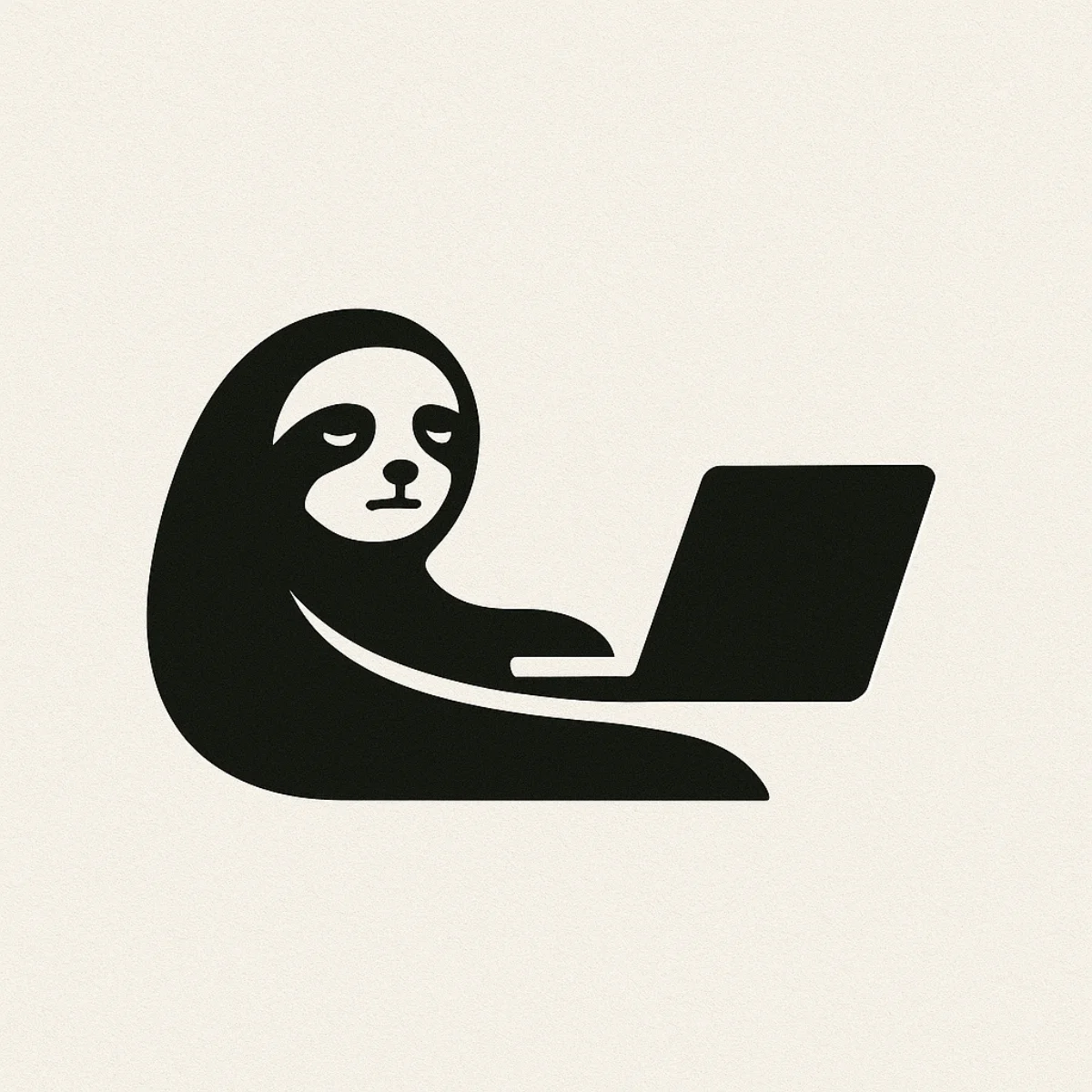 Sloth Masa with a laptop